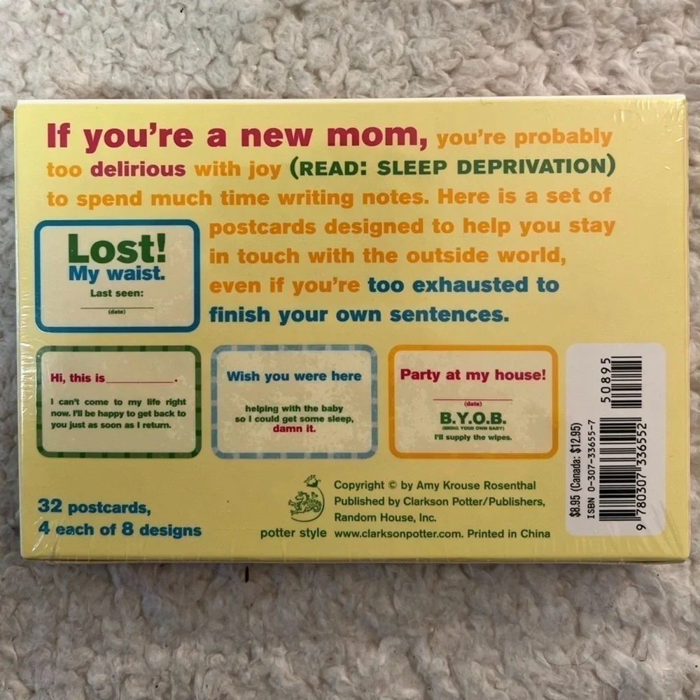 Potter Style Post Partum Cards: Set of Postcards for New, Barely Conscious Moms